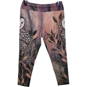 Eaglerock Werkshop Italian Fabric Owl Print Leggings Size XL
